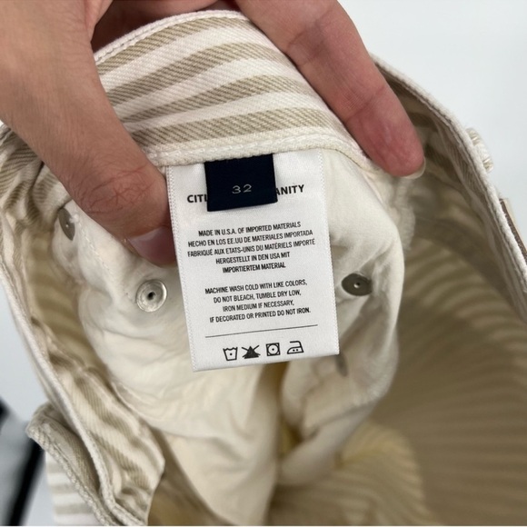 Citizens of Humanity Horseshoe Barrel Striped Baggy Jean in Khaki Stripe 32 NWT - Picture 11 of 12